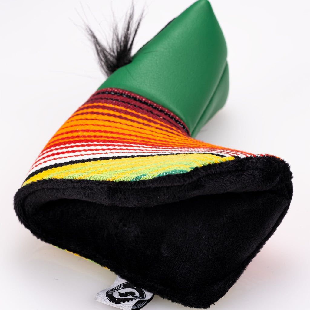 Mustache Sugar Skull - Blade Putter Cover Green - Black Girl Golf