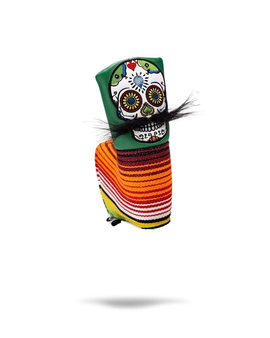 Mustache Sugar Skull - Blade Putter Cover Green - Black Girl Golf