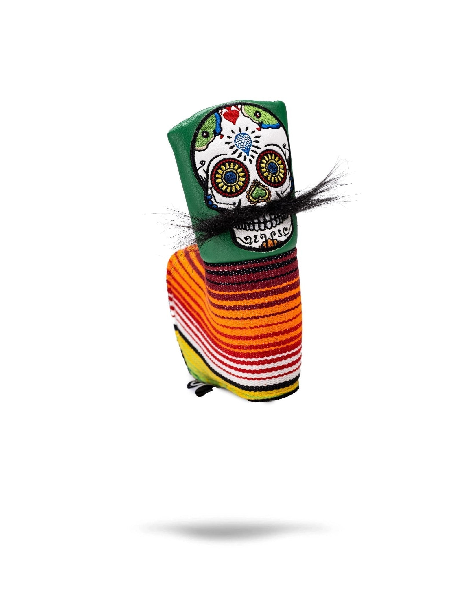 Mustache Sugar Skull - Blade Putter Cover Green - Black Girl Golf