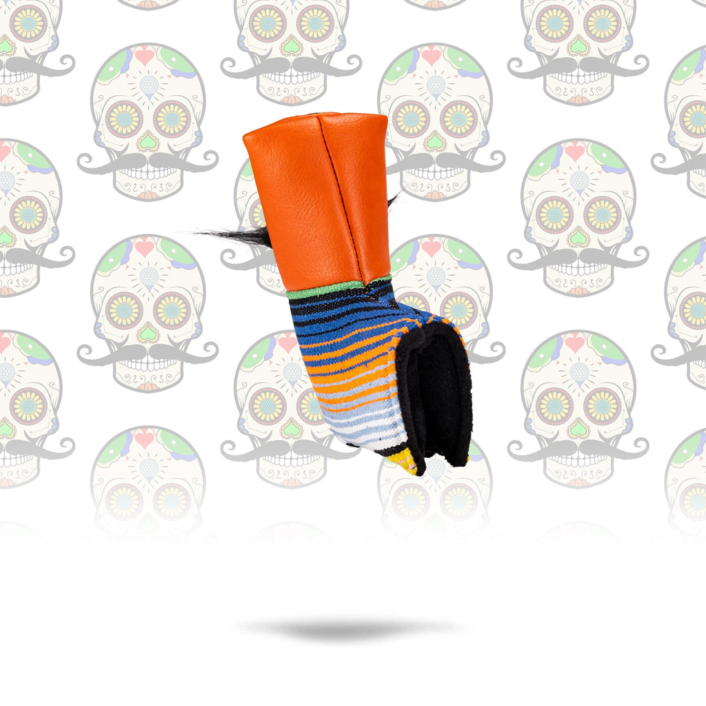 Mustache Sugar Skull - Blade Putter Cover Orange - Black Girl Golf