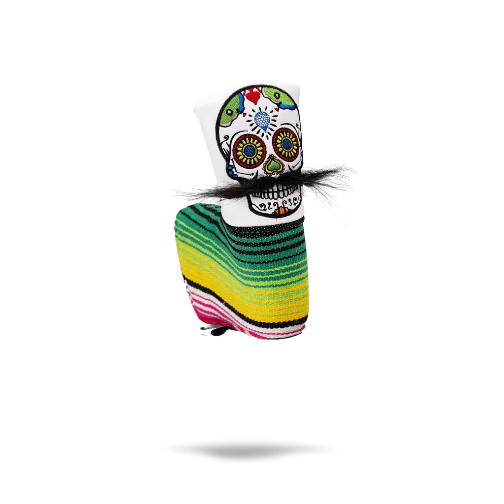 Mustache Sugar Skull - Blade Putter Cover White - Black Girl Golf