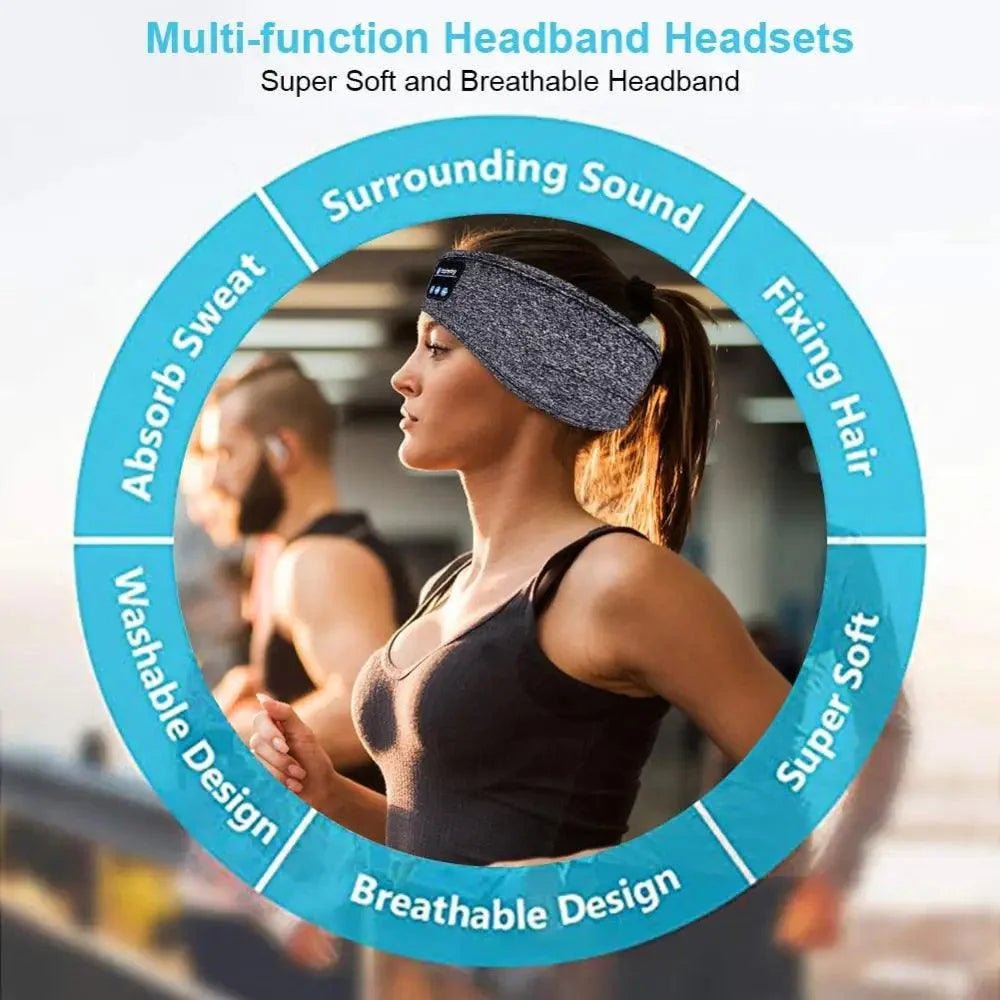 New Bluetooth Wireless Headphones Sports Headband Soft Elastic Comfortable Headphones For Sleep Music Headset Speakers - Black Girl Golf