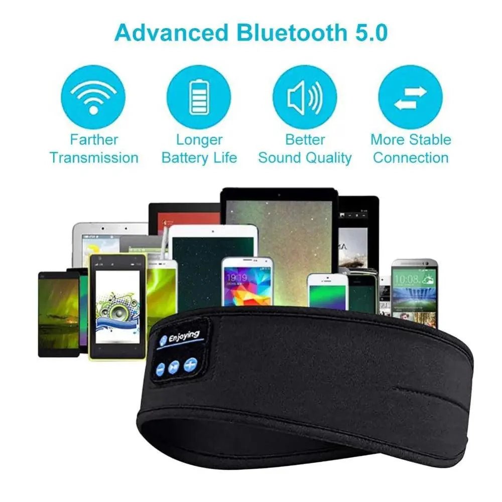 New Bluetooth Wireless Headphones Sports Headband Soft Elastic Comfortable Headphones For Sleep Music Headset Speakers - Black Girl Golf
