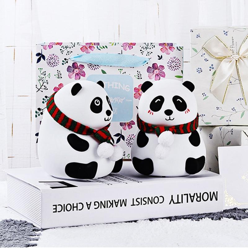 Night Light for Kids, 7-Color Silicone Big Eyes Panda Nursery Lights, USB Rechargeable LED Lamp for Girls and Boys Bedrooms - Black Girl Golf