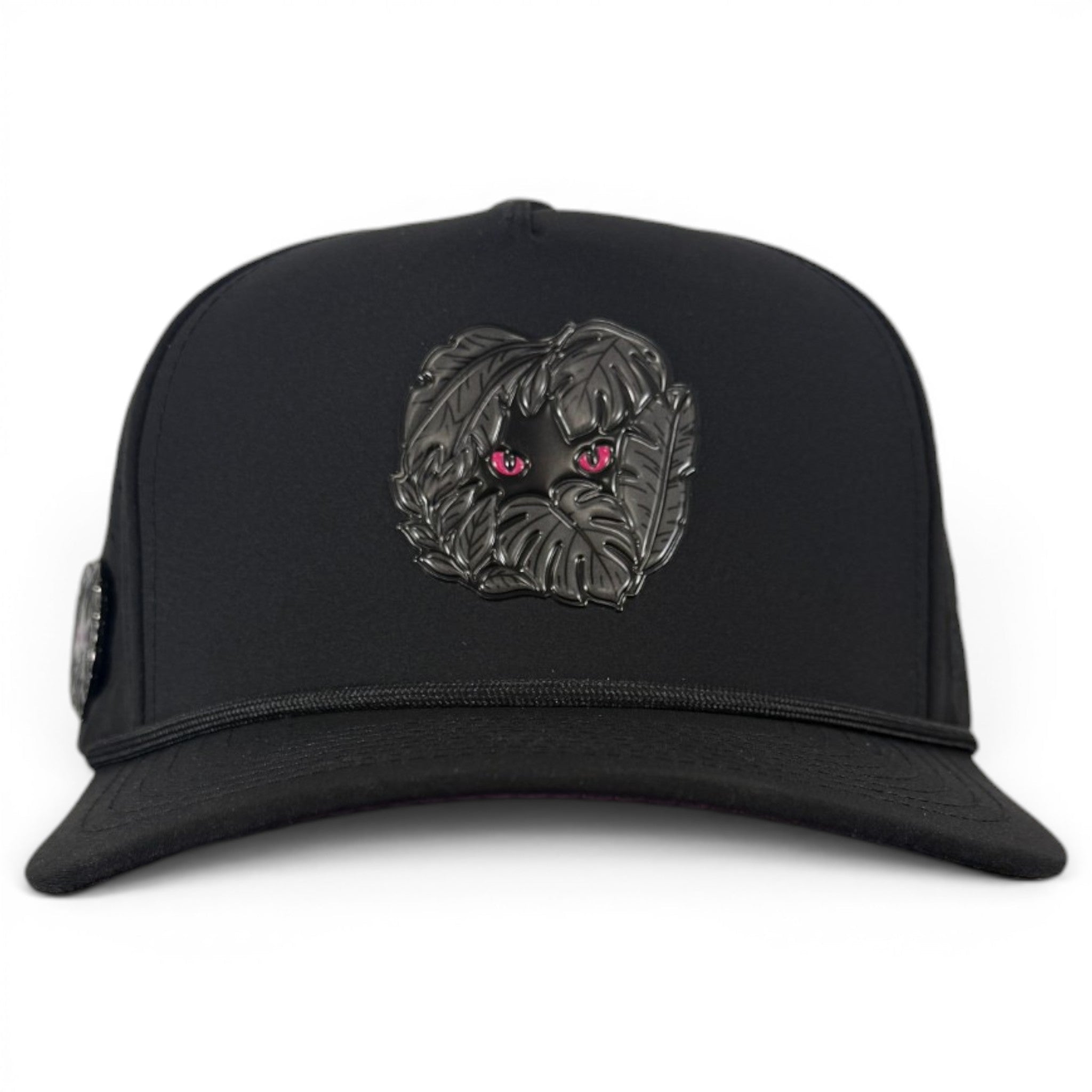 Night Stalker Golf Hat | Snapback Cap | Built-in Magnetic Ball Marker Holder + Marker Included | Adjustable | Animal Eyes Black - Black Girl Golf