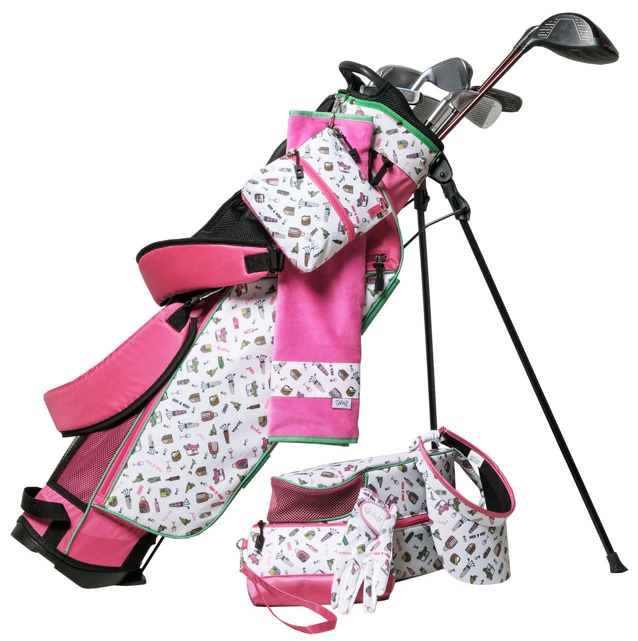 Nine & Wine 2 Zip Bag - Black Girl Golf