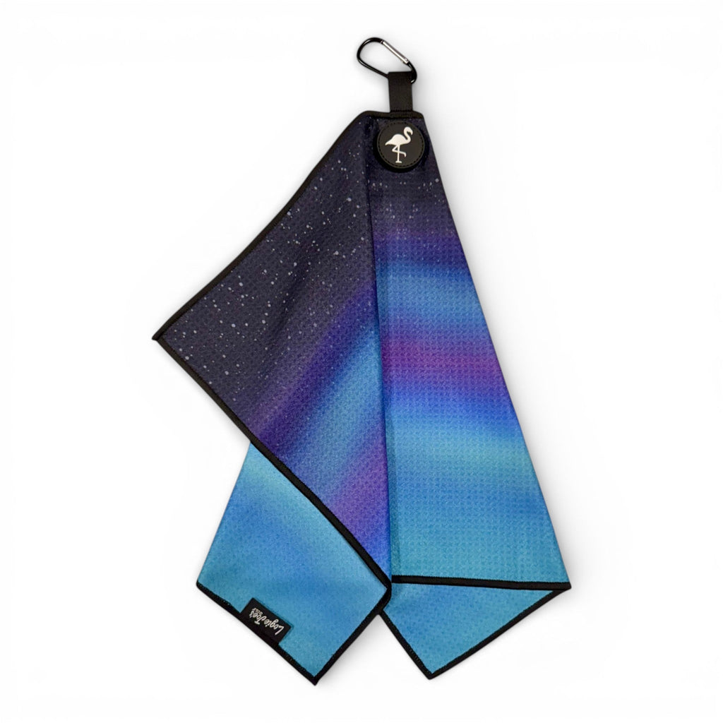 Northern Lights Golf Towel | Premium Double-Sided Microfiber | Heavy-Duty Magnetic Towel with Carabiner Clip | 24 x 16 in - Black Girl Golf