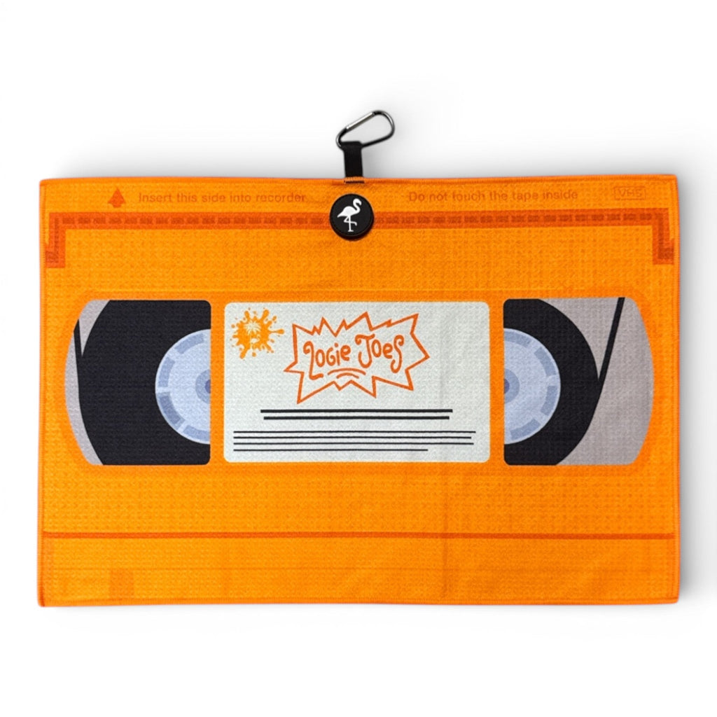 Nostalgic 90s VHS Golf Towel | Premium Double-Sided Microfiber | Heavy-Duty Magnetic Towel with Carabiner Clip | 24 x 16 in - Black Girl Golf