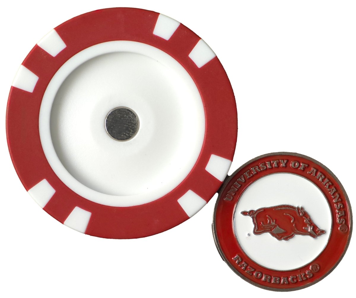 Officially Licensed Arkansas Razorbacks Poker Chip Ball Marker - Black Girl Golf