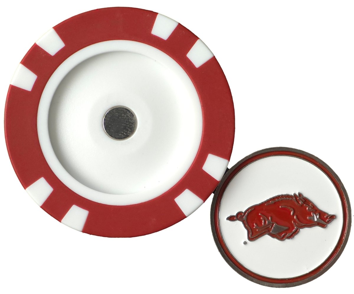 Officially Licensed Arkansas Razorbacks Poker Chip Ball Marker - Black Girl Golf