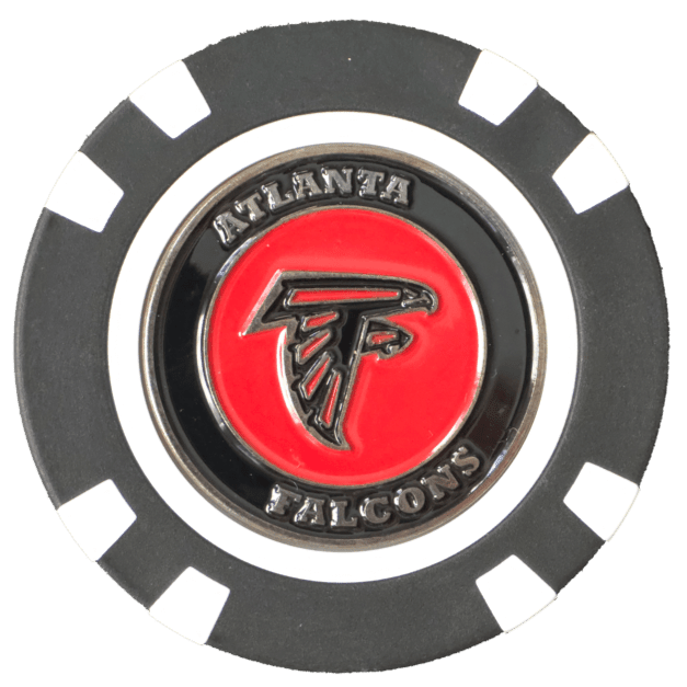 Officially Licensed Atlanta Falcons Poker Chip Ball Marker - Black Girl Golf