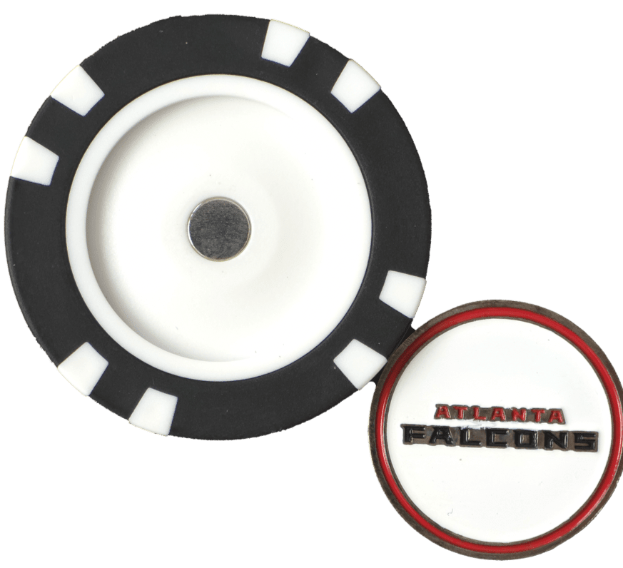 Officially Licensed Atlanta Falcons Poker Chip Ball Marker - Black Girl Golf