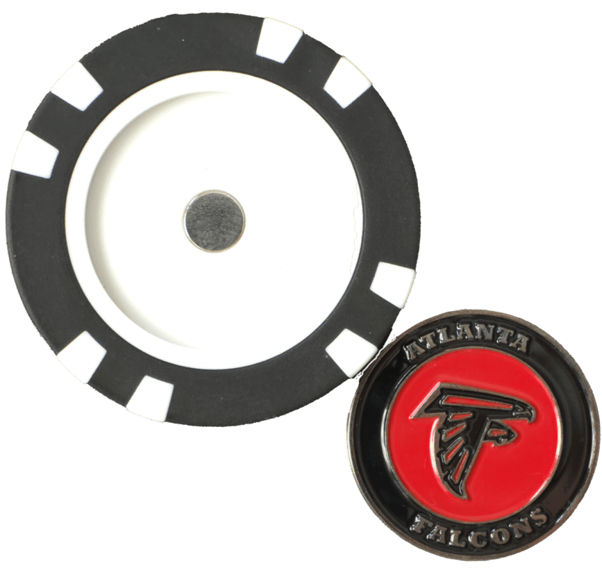 Officially Licensed Atlanta Falcons Poker Chip Ball Marker - Black Girl Golf