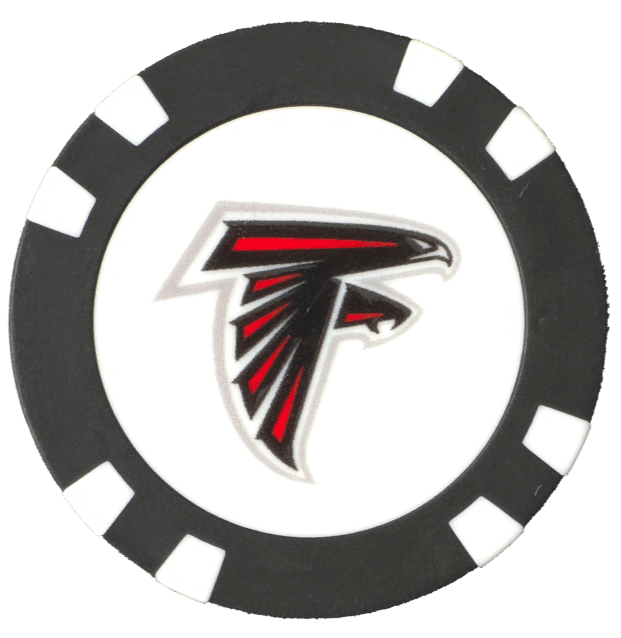 Officially Licensed Atlanta Falcons Poker Chip Ball Marker - Black Girl Golf