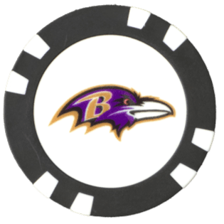 Officially Licensed Baltimore Ravens Poker Chip Ball Marker - Black Girl Golf