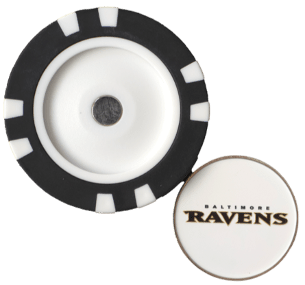 Officially Licensed Baltimore Ravens Poker Chip Ball Marker - Black Girl Golf