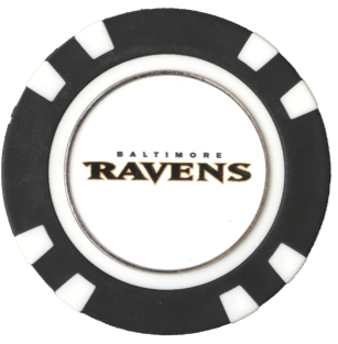 Officially Licensed Baltimore Ravens Poker Chip Ball Marker - Black Girl Golf