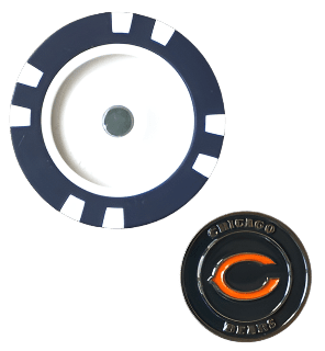 Officially Licensed Chicago Bears Poker Chip Ball Marker - Black Girl Golf