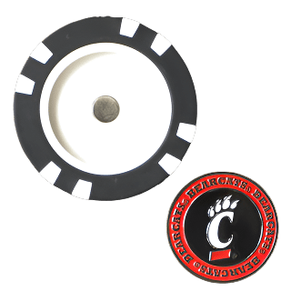 Officially Licensed Cincinnati Bearcats Poker Chip Ball Marker - Black Girl Golf