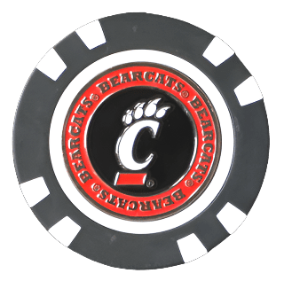 Officially Licensed Cincinnati Bearcats Poker Chip Ball Marker - Black Girl Golf