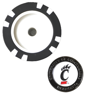 Officially Licensed Cincinnati Bearcats Poker Chip Ball Marker - Black Girl Golf