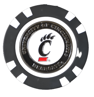 Officially Licensed Cincinnati Bearcats Poker Chip Ball Marker - Black Girl Golf