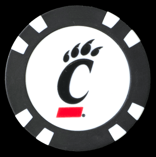 Officially Licensed Cincinnati Bearcats Poker Chip Ball Marker - Black Girl Golf
