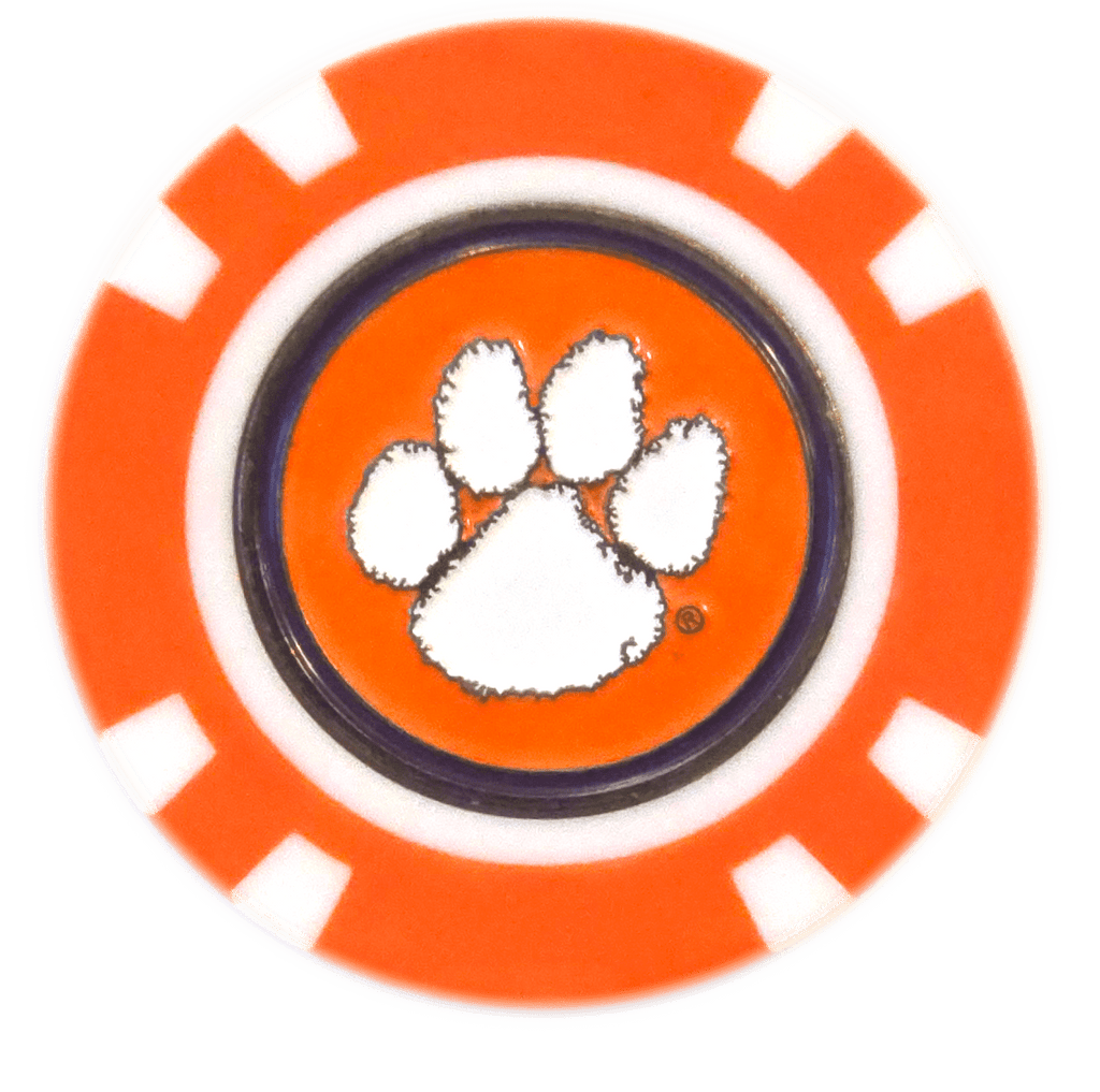 Officially Licensed Clemson Tigers Poker Chip Ball Marker - Black Girl Golf