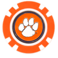 Officially Licensed Clemson Tigers Poker Chip Ball Marker - Black Girl Golf