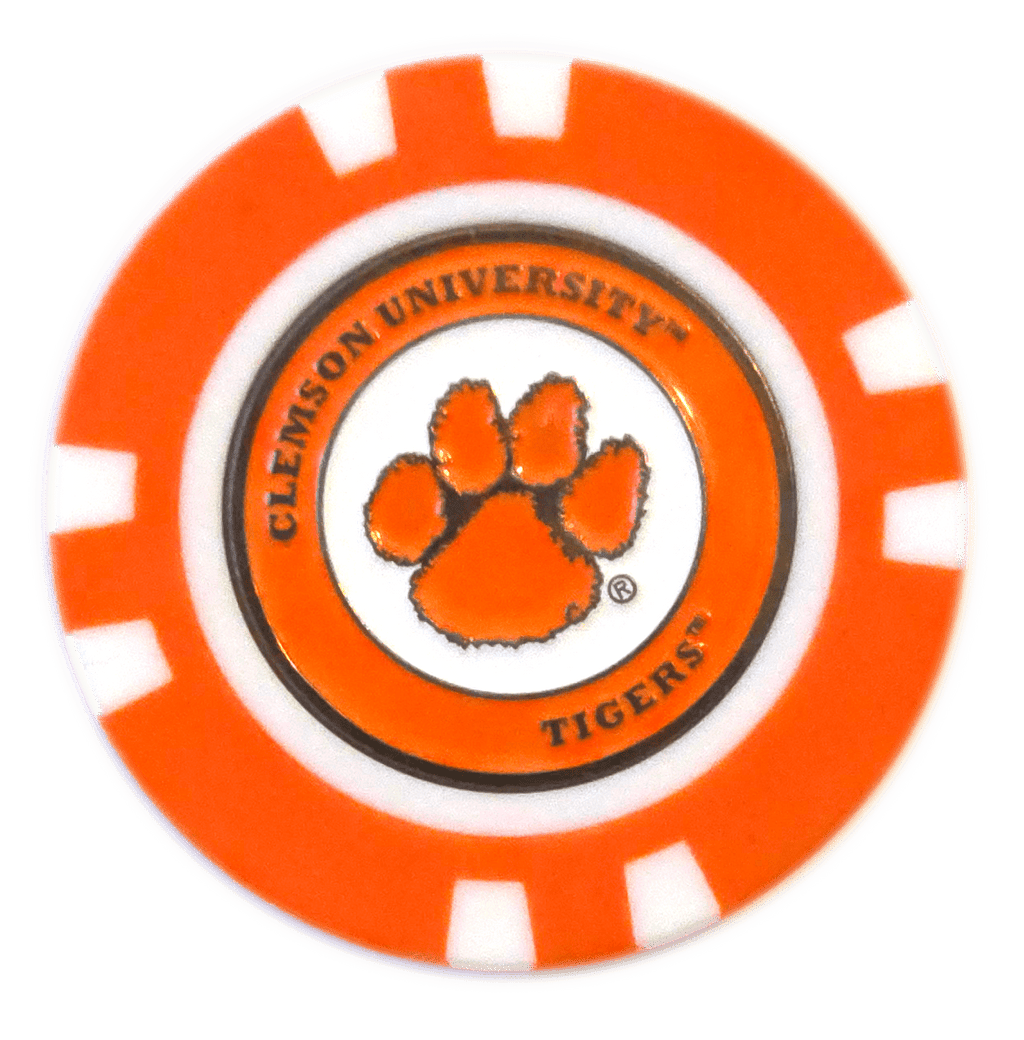 Officially Licensed Clemson Tigers Poker Chip Ball Marker - Black Girl Golf