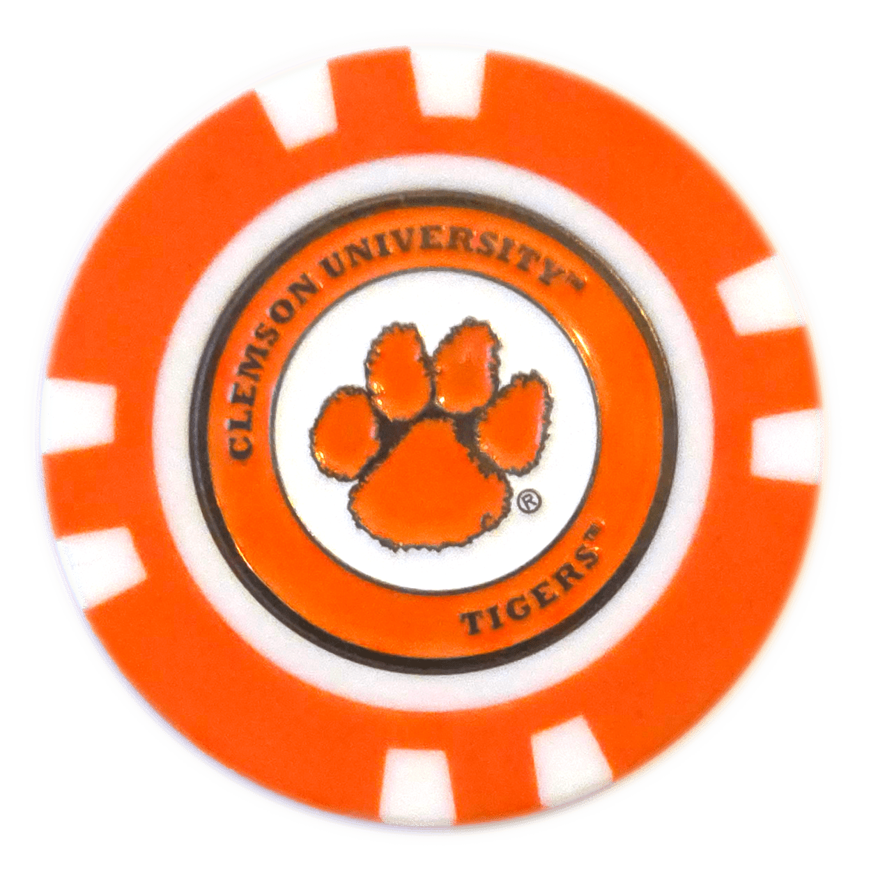 Officially Licensed Clemson Tigers Poker Chip Ball Marker - Black Girl Golf