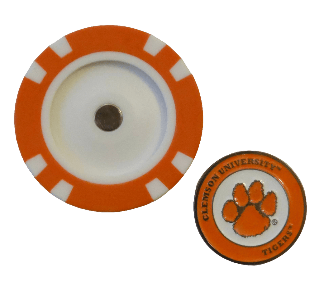 Officially Licensed Clemson Tigers Poker Chip Ball Marker - Black Girl Golf