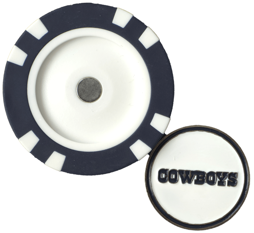 Officially Licensed Dallas Cowboys Poker Chip Ball Marker - Black Girl Golf