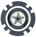 Officially Licensed Dallas Cowboys Poker Chip Ball Marker - Black Girl Golf