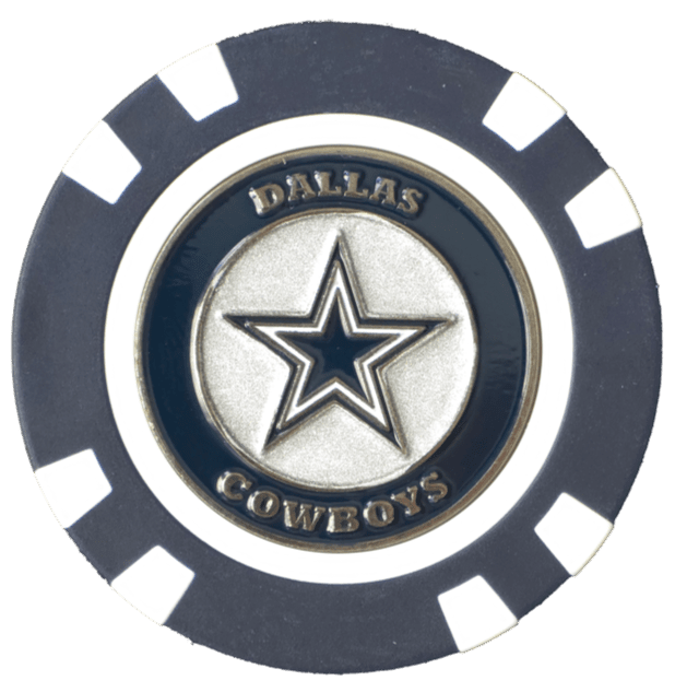 Officially Licensed Dallas Cowboys Poker Chip Ball Marker - Black Girl Golf