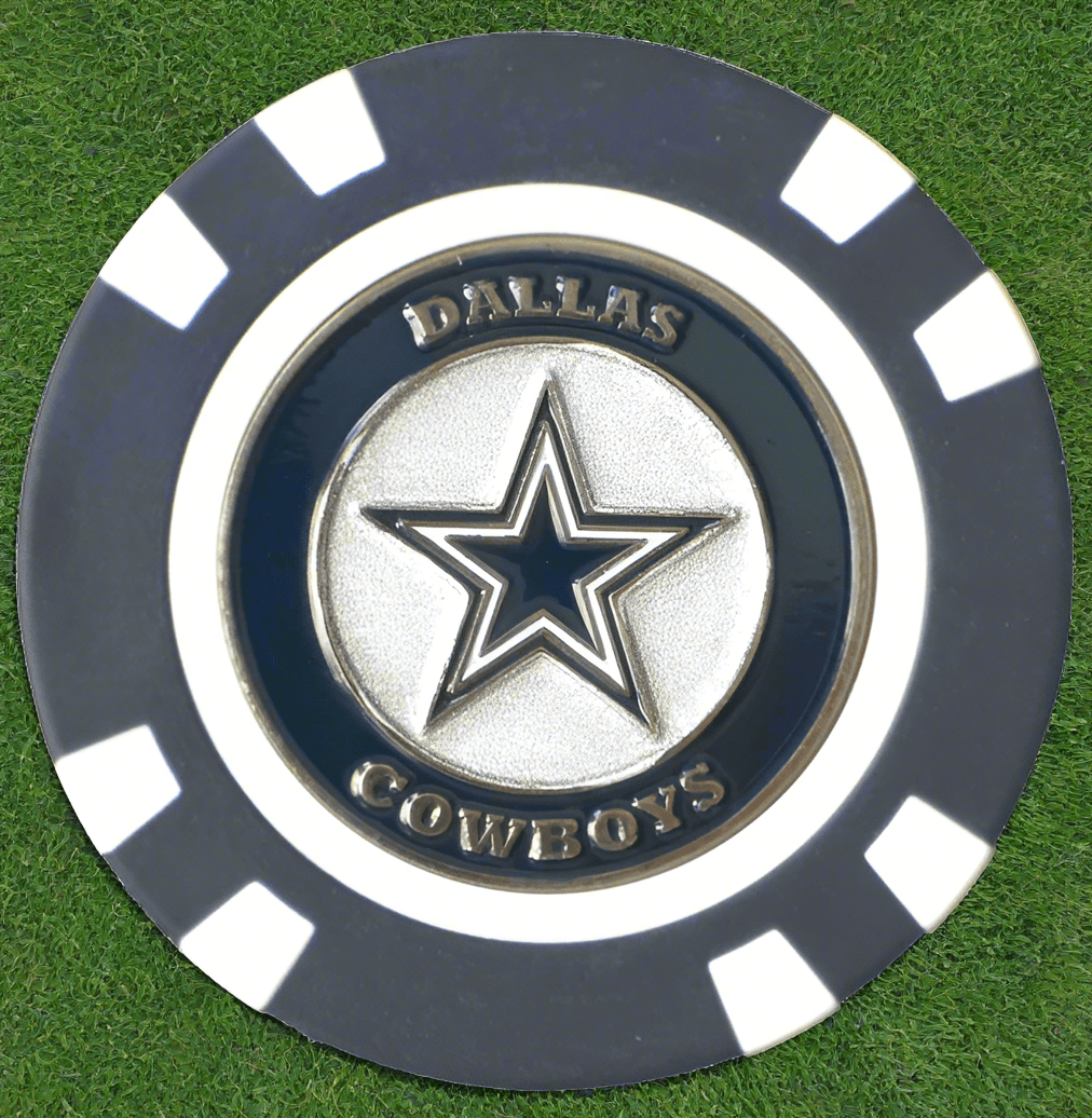 Officially Licensed Dallas Cowboys Poker Chip Ball Marker - Black Girl Golf