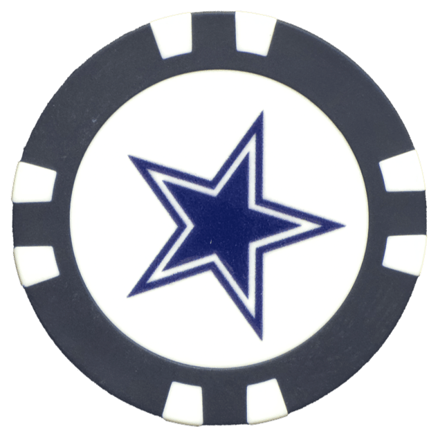 Officially Licensed Dallas Cowboys Poker Chip Ball Marker - Black Girl Golf