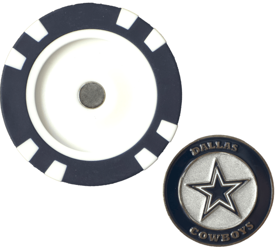 Officially Licensed Dallas Cowboys Poker Chip Ball Marker - Black Girl Golf