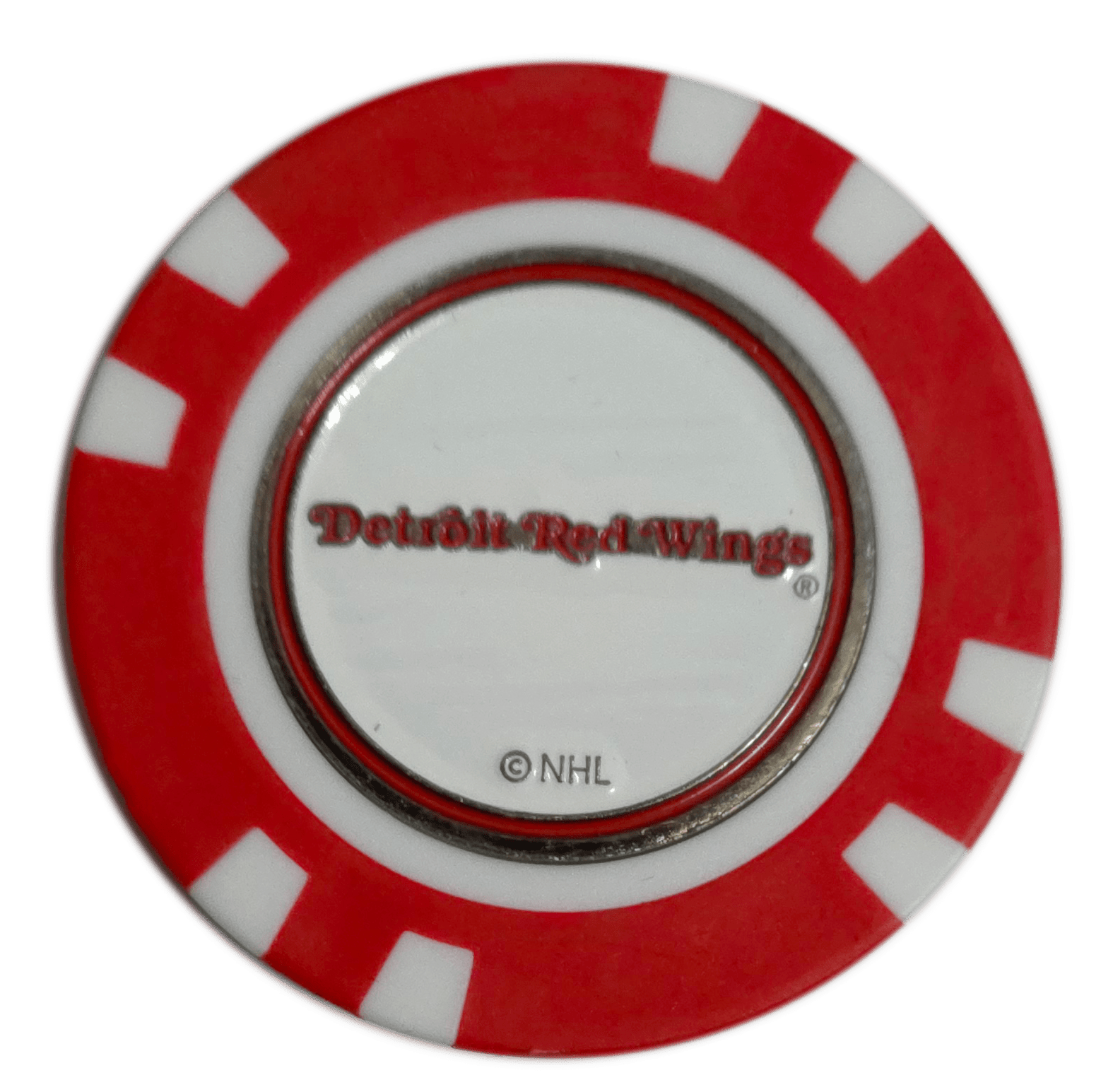 Officially Licensed Detroit Red Wings Poker Chip Golf Ball Marker - Black Girl Golf