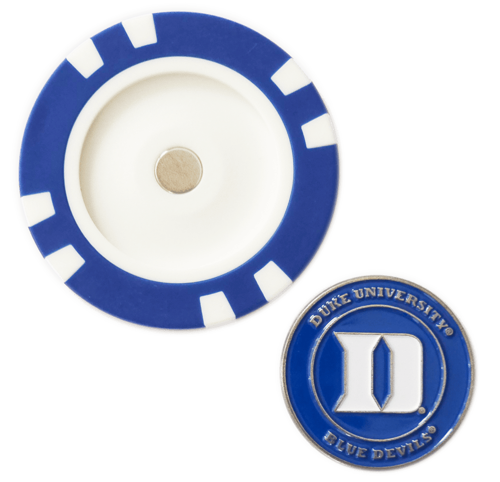 Officially Licensed Duke Blue Devils Poker Chip Ball Marker - Black Girl Golf