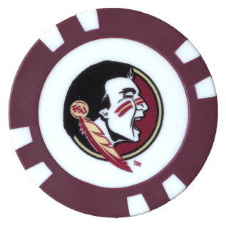 Officially Licensed Florida State Seminoles Poker Chip Ball Marker - Black Girl Golf