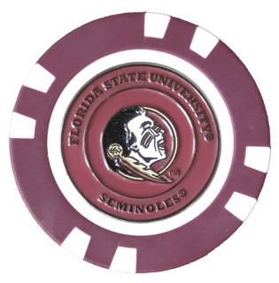 Officially Licensed Florida State Seminoles Poker Chip Ball Marker - Black Girl Golf