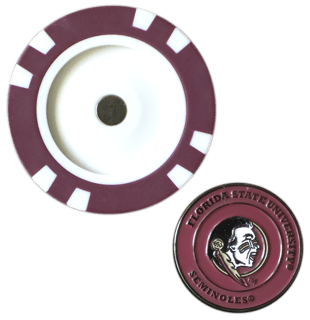 Officially Licensed Florida State Seminoles Poker Chip Ball Marker - Black Girl Golf
