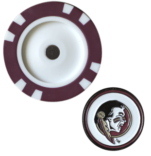 Officially Licensed Florida State Seminoles Poker Chip Ball Marker - Black Girl Golf