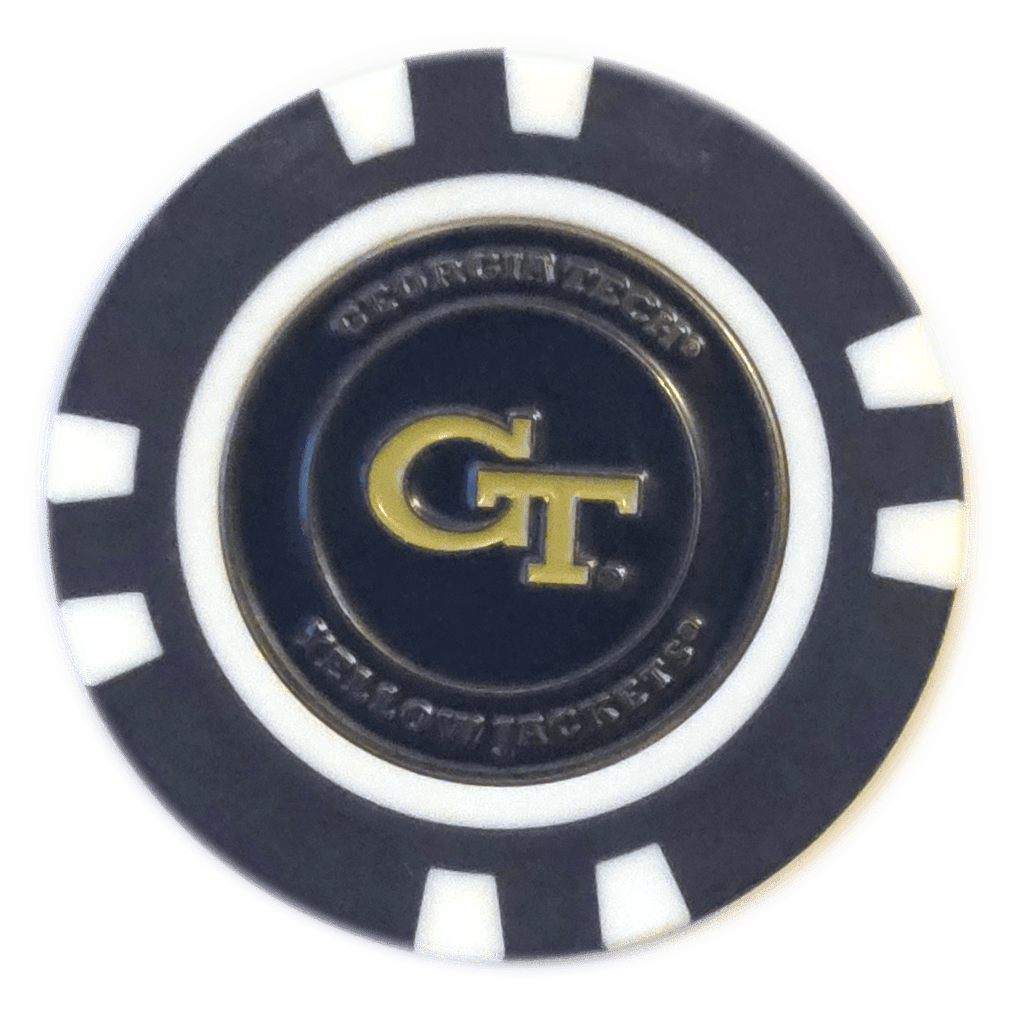 Officially Licensed Georgia Tech Yellow Jackets Poker Chip Ball Marker - Black Girl Golf