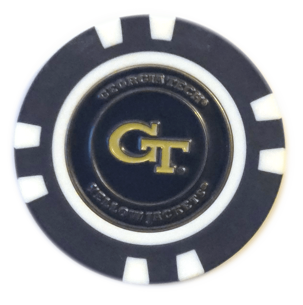 Officially Licensed Georgia Tech Yellow Jackets Poker Chip Ball Marker - Black Girl Golf