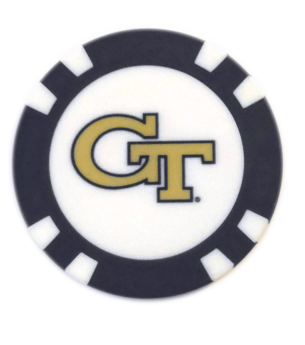 Officially Licensed Georgia Tech Yellow Jackets Poker Chip Ball Marker - Black Girl Golf