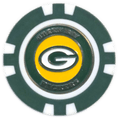 Officially Licensed Green Bay Packers Poker Chip Ball Marker - Black Girl Golf