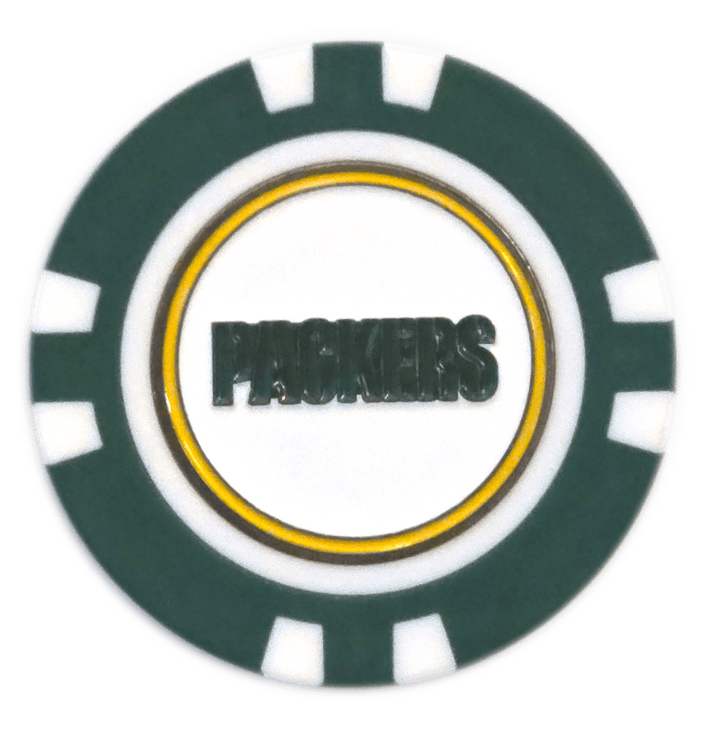 Officially Licensed Green Bay Packers Poker Chip Ball Marker - Black Girl Golf