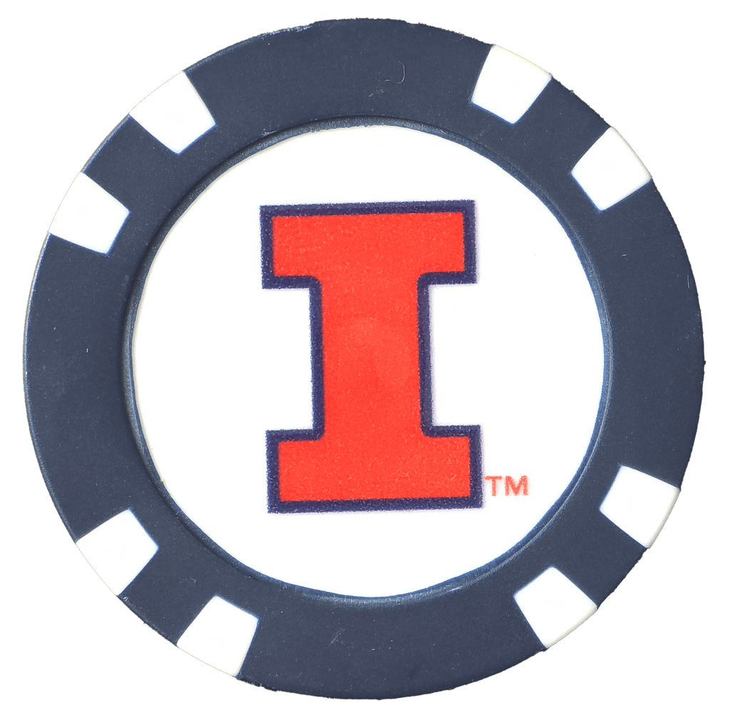 Officially Licensed Illinois Fighting Illini Poker Chip Ball Marker - Black Girl Golf